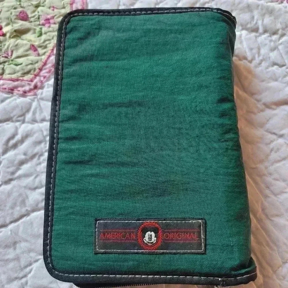Mickey Mouse daily planner vintage green nylon embroidered Mickey mouse … - Picture 2 of 9